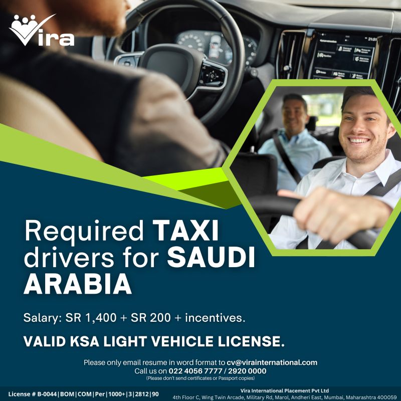 Driver Jobs| Urgent recruitment for taxi drivers in Saudi Arabia with salary and incentives