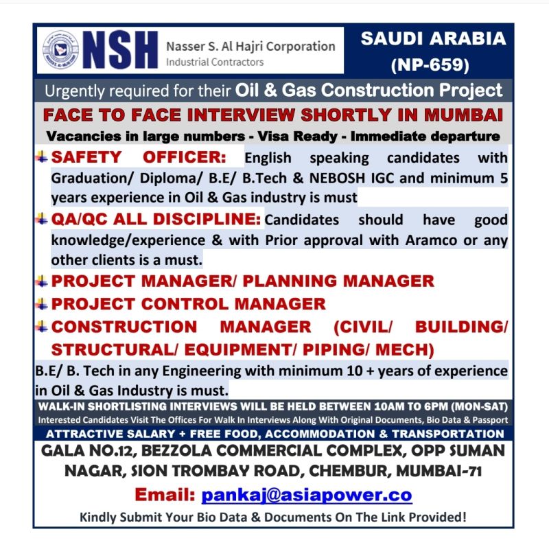 Saudi Arabia Job| Oil and Gas Construction Jobs in Saudi Arabia with Nasser S. Al Hajri Corporation